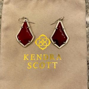 Kendra Scott maroon/silver Alex Earrings